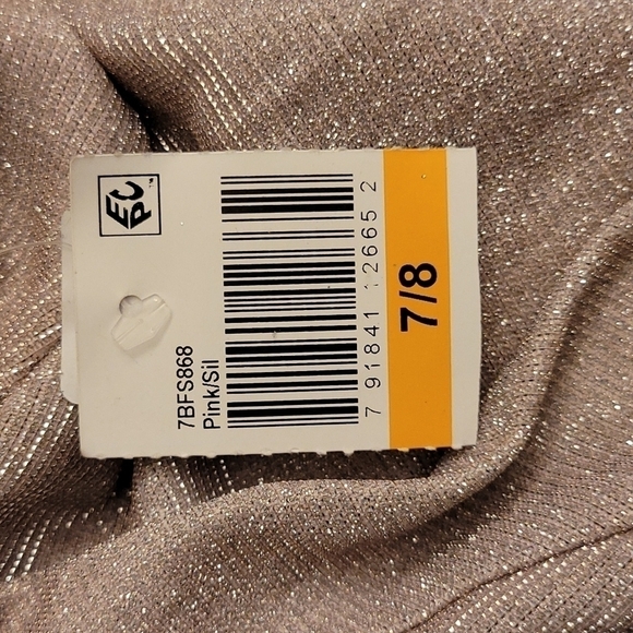NWT B Darlin Juniors Pink Metallic Strapless Party Dress 7/8 - Picture 4 of 4